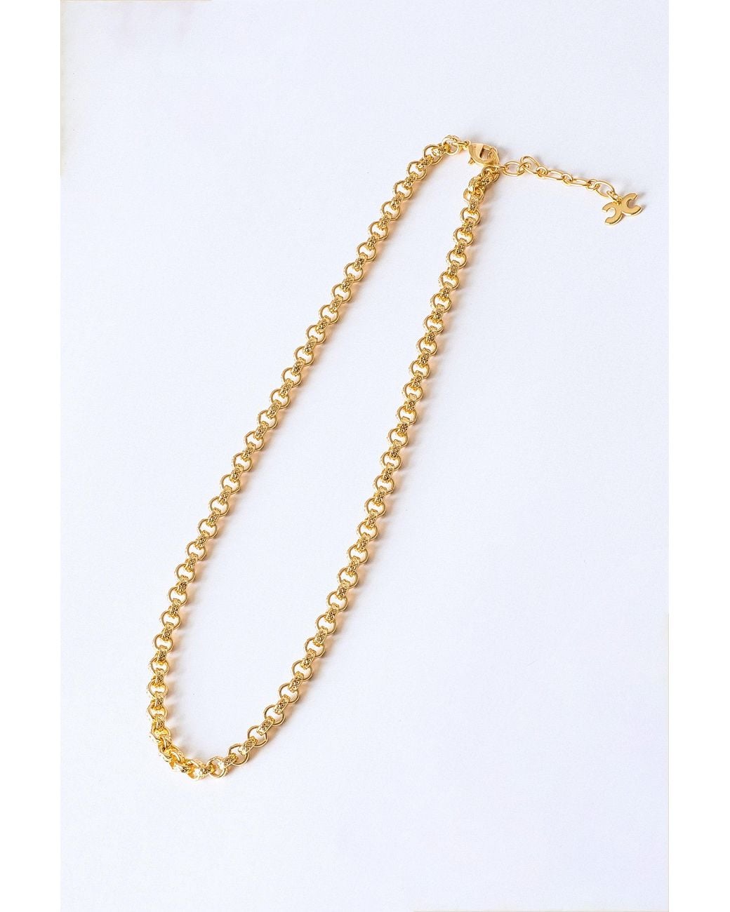 Classicharms Metallic Carved Rolo Chain Choker Necklace
