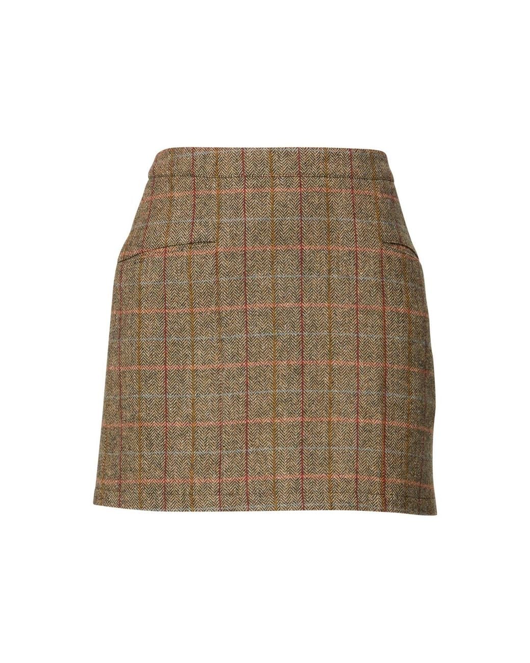 Helen Mcalinden Natural Sienna Herringbone Tweed Skirt