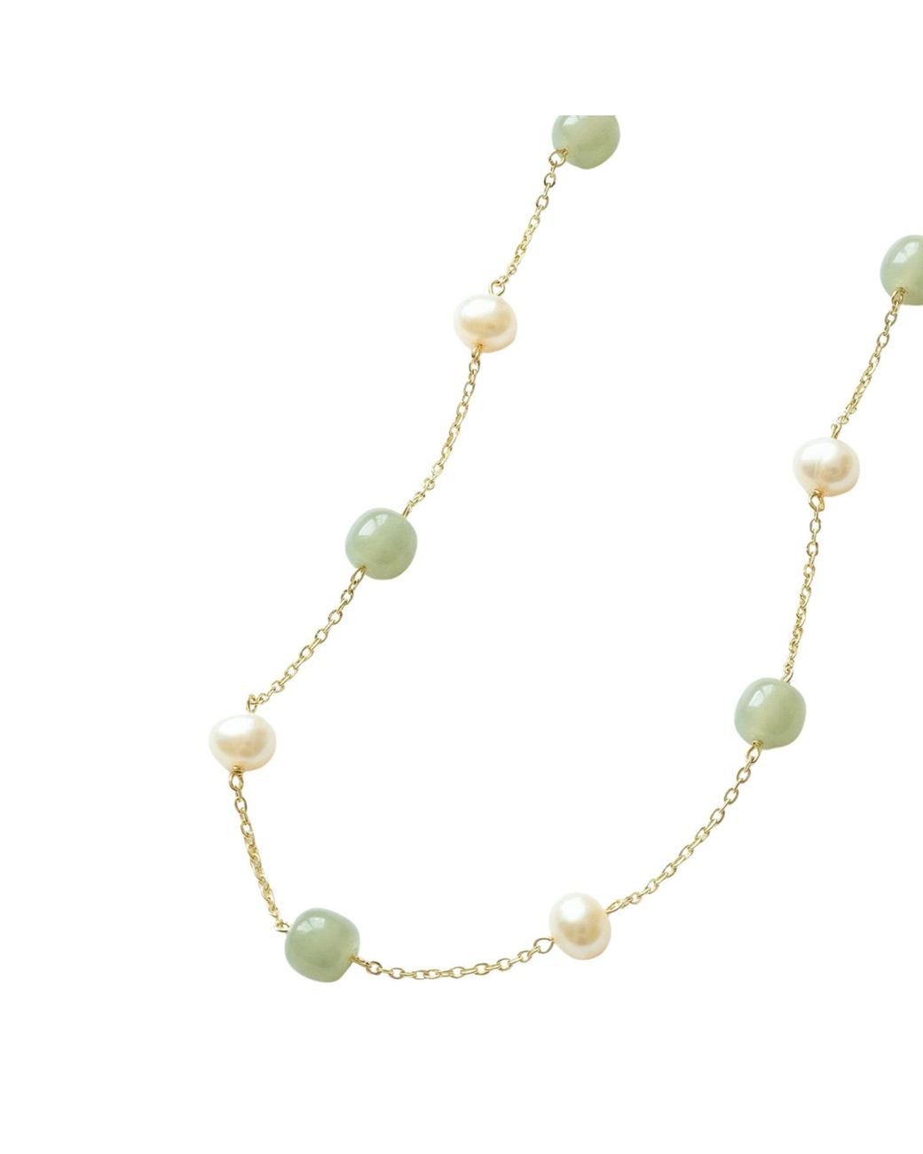seree Metallic Olivia Jade And Pearl Necklace