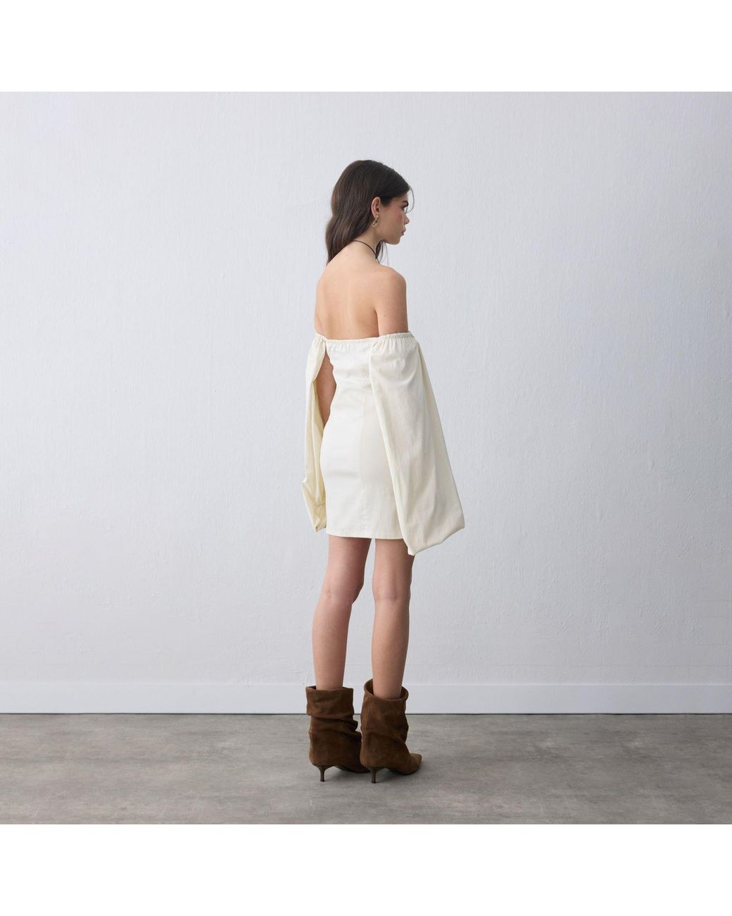 Thisisu Collection White Kaia Balloon Sleeve Mini Dress