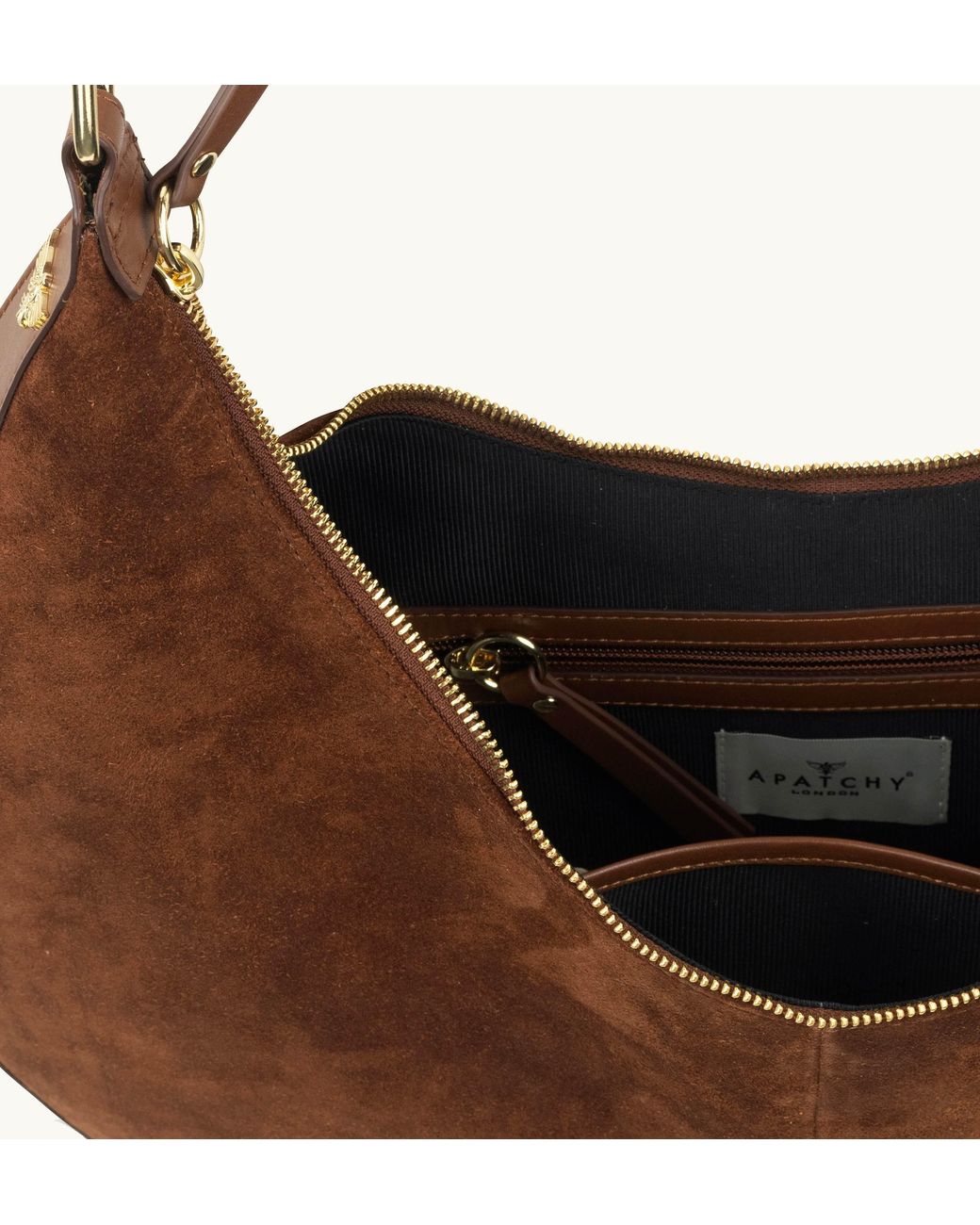 Apatchy London Brown The Nora Tan Suede Bag
