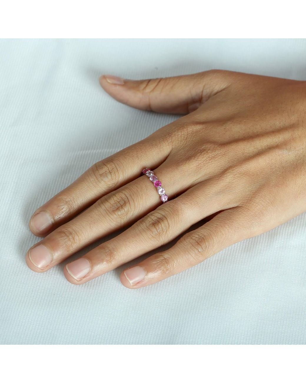 Artisan Purple 14K Ombre Sapphire Eternity Band Ring