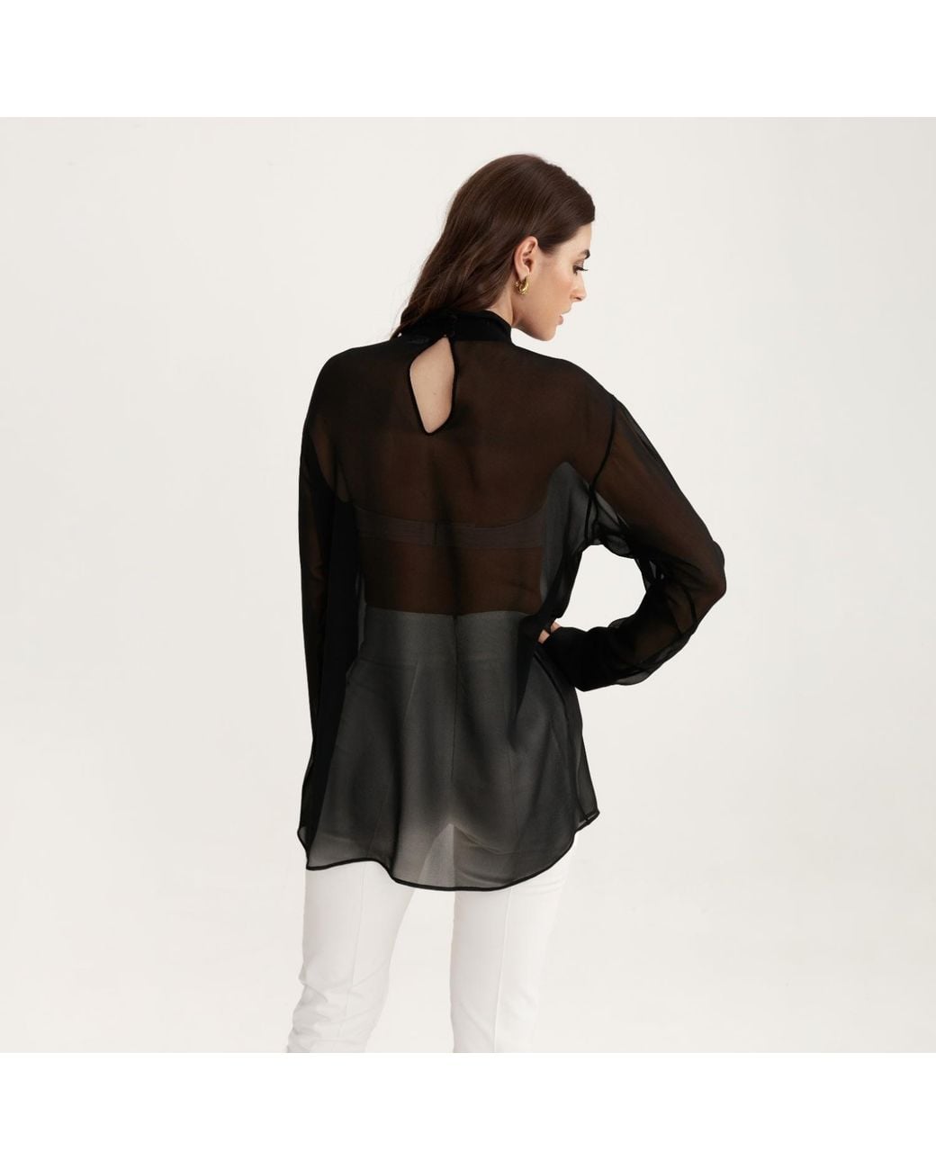 Lita Couture Black Oversized Blouse