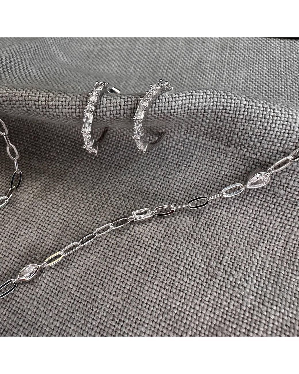 Clemence Wren Metallic Asymmetric Gemstone Bracelet