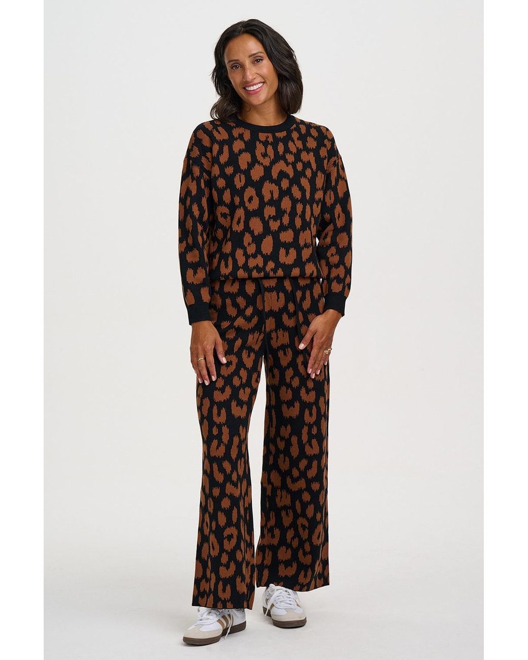 Sugarhill Brown Paulette Knitted Trousers Leopard