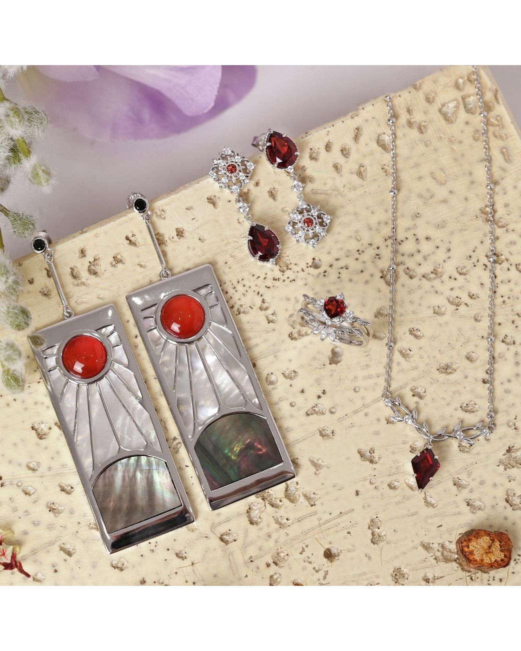 Azura Jewelry New York White Demon Slayer Hanafuda Earrings Vermeil
