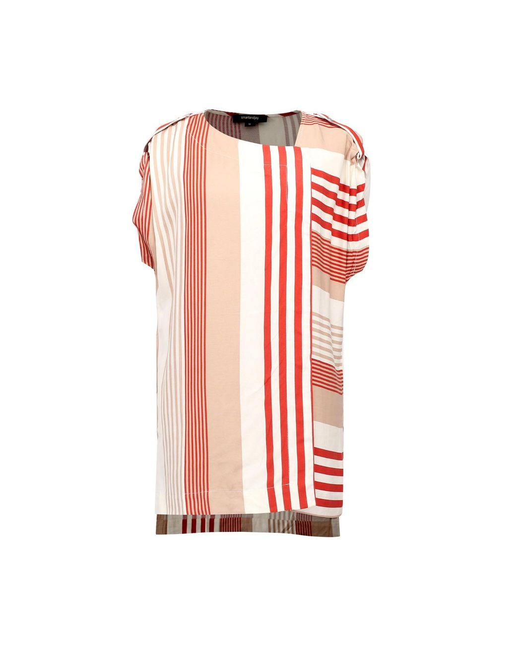 Smart and Joy Red Long Stripe Print Game Top
