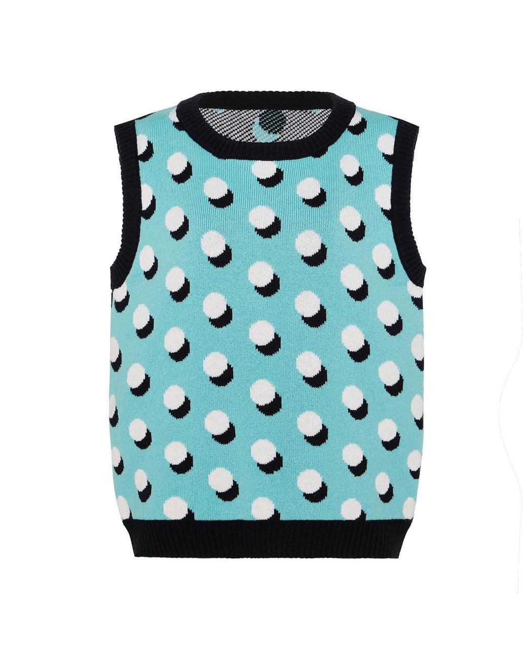 INGMARSON Green Oversized Polka Dot Vest