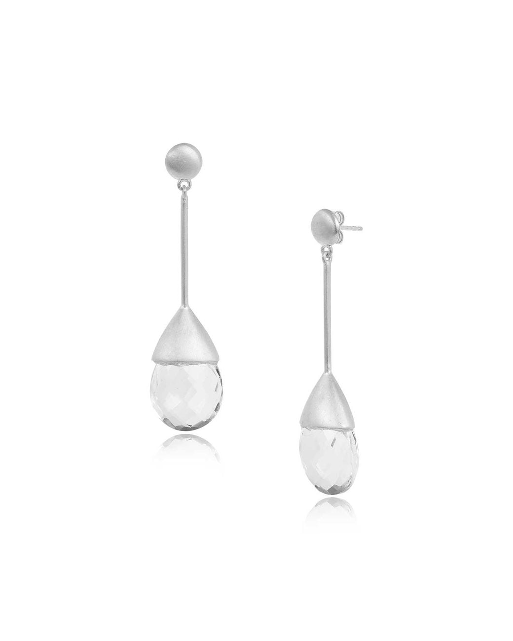 Moon London White Icy Neutral Crystals Drop Earrings