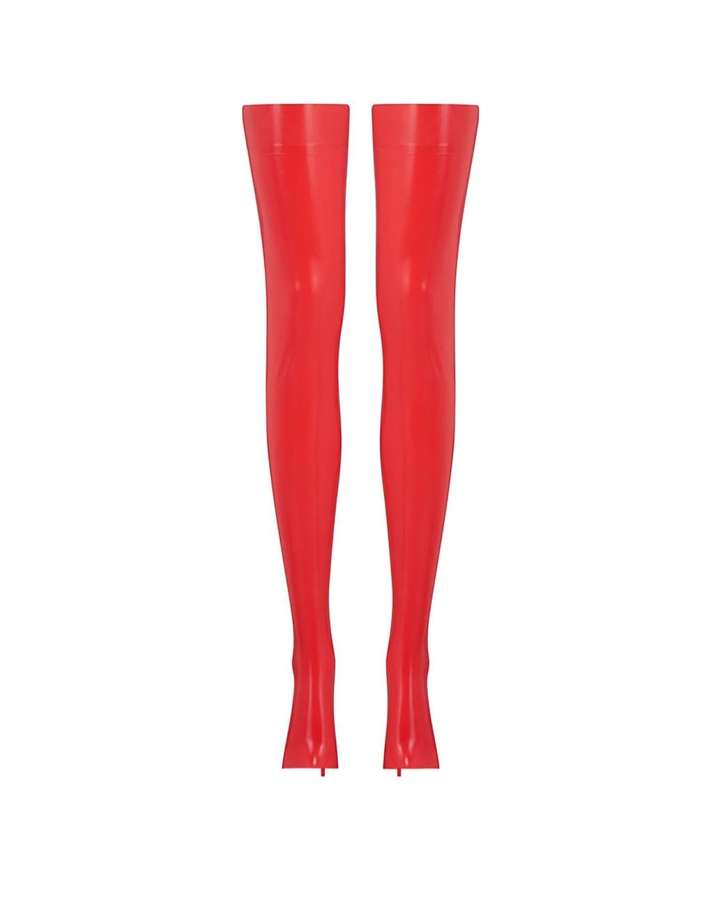 Elissa Poppy Red Latex Stockings