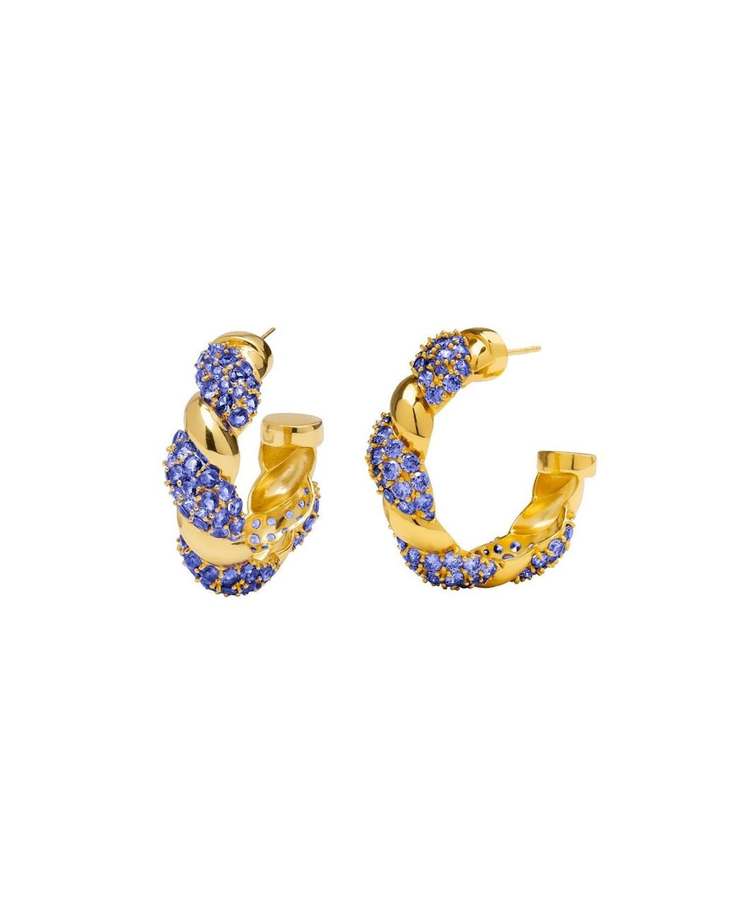 Lavani Jewels Multicolor Blue & Gold Plated Paramount Hoops