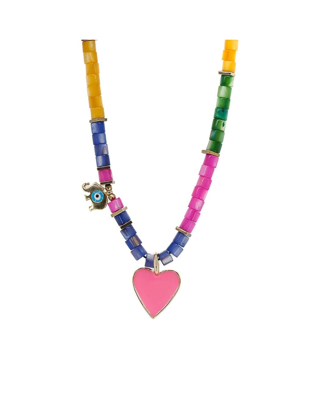 Ebru Jewelry Metallic Colors Of Life Pink Love Beaded Necklace