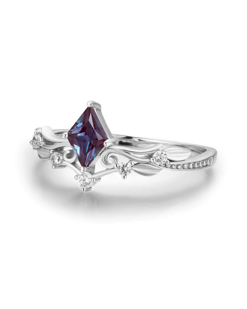 Azura Jewelry New York Blue Victorian Lace Alexandrite Ring Solid