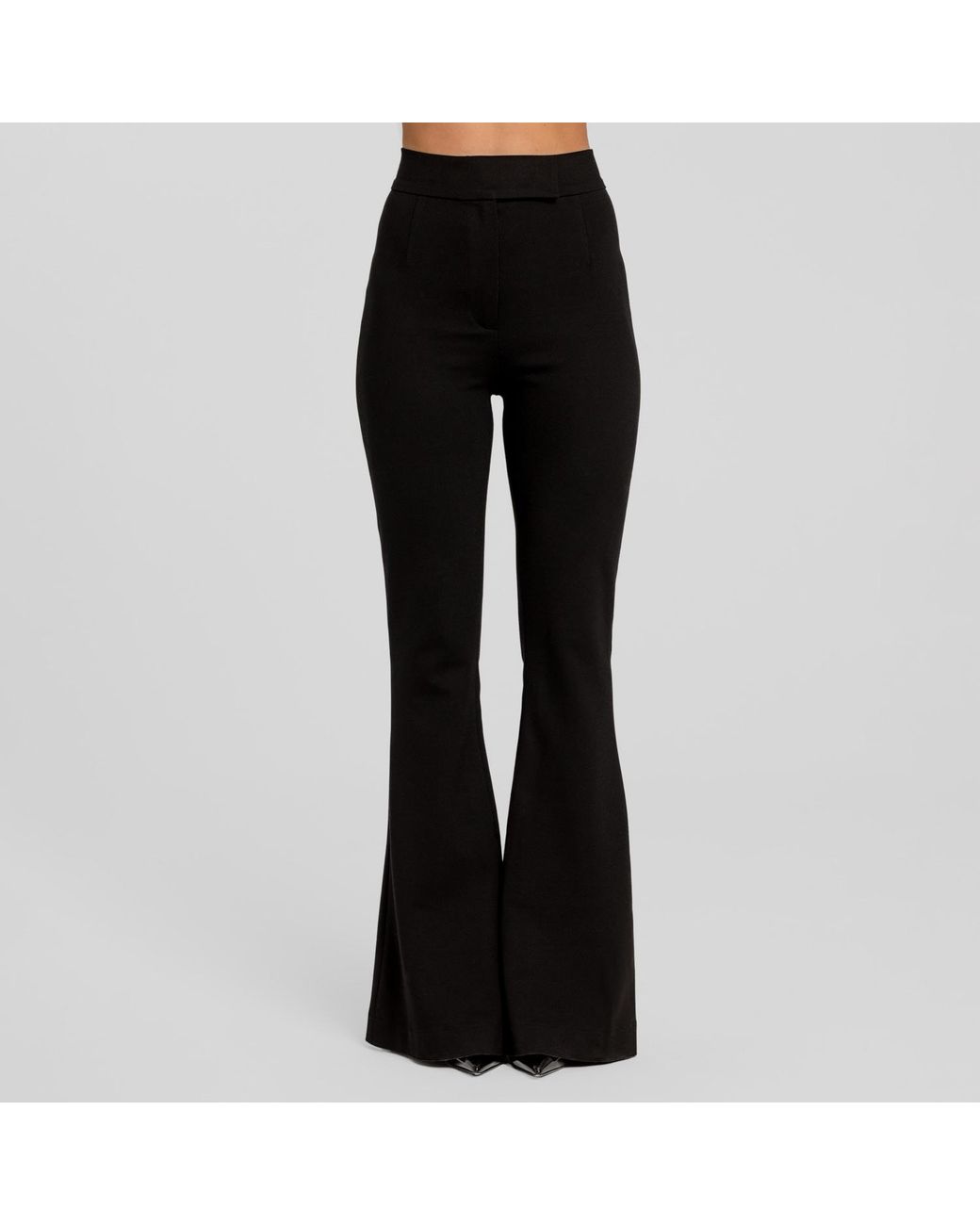Mandragora Black High-Waisted Fitted Flared Trousers Vanya