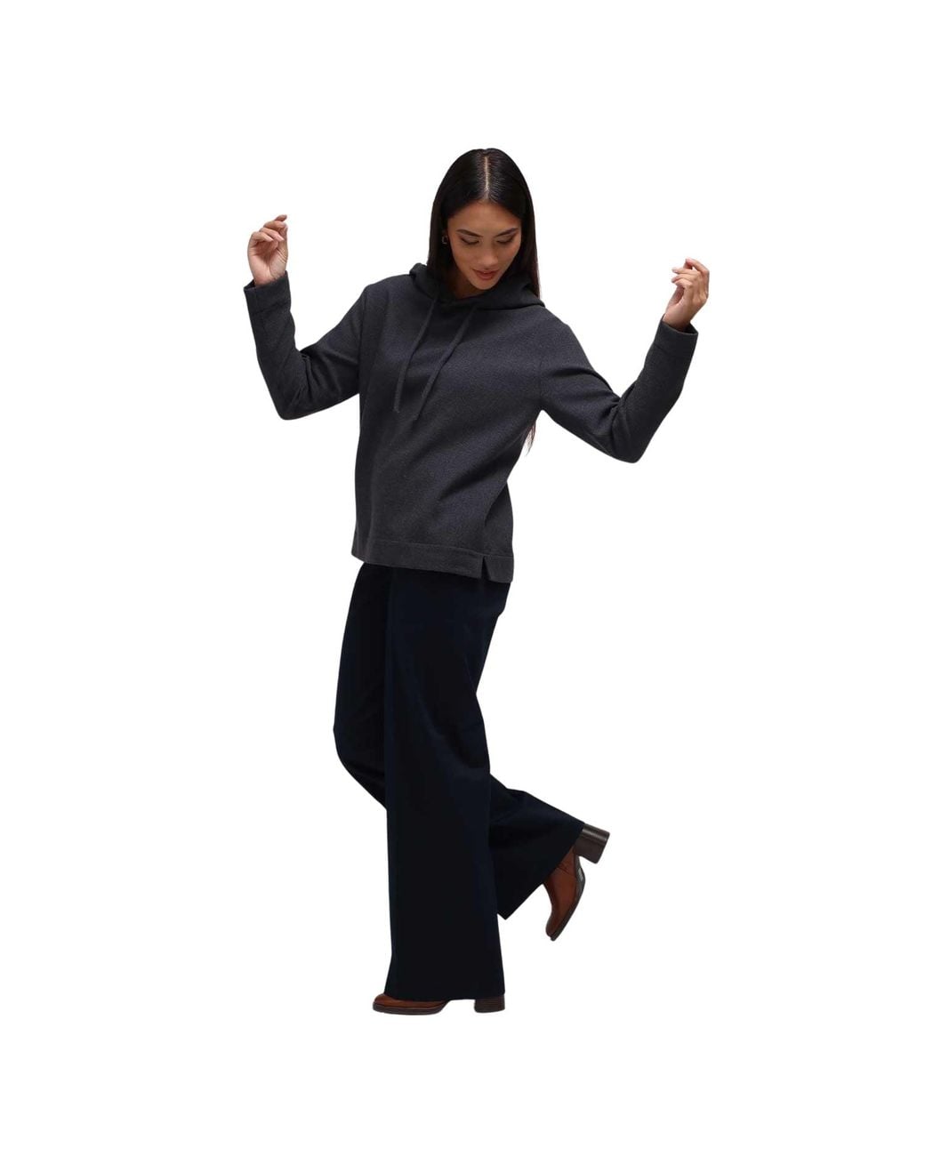 Humans & Land Black Mixed Cashmere Hoodie