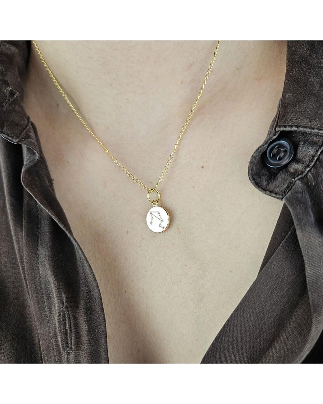Sophelia Metallic Libra Plated Constellation Star Map Pendant Charm Necklace