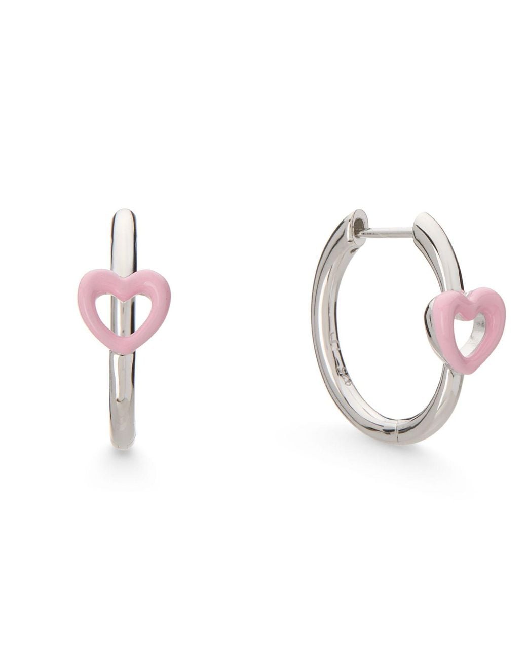 Dolcetto Designs Metallic Cometa Enamel Heart Hoop Earrings