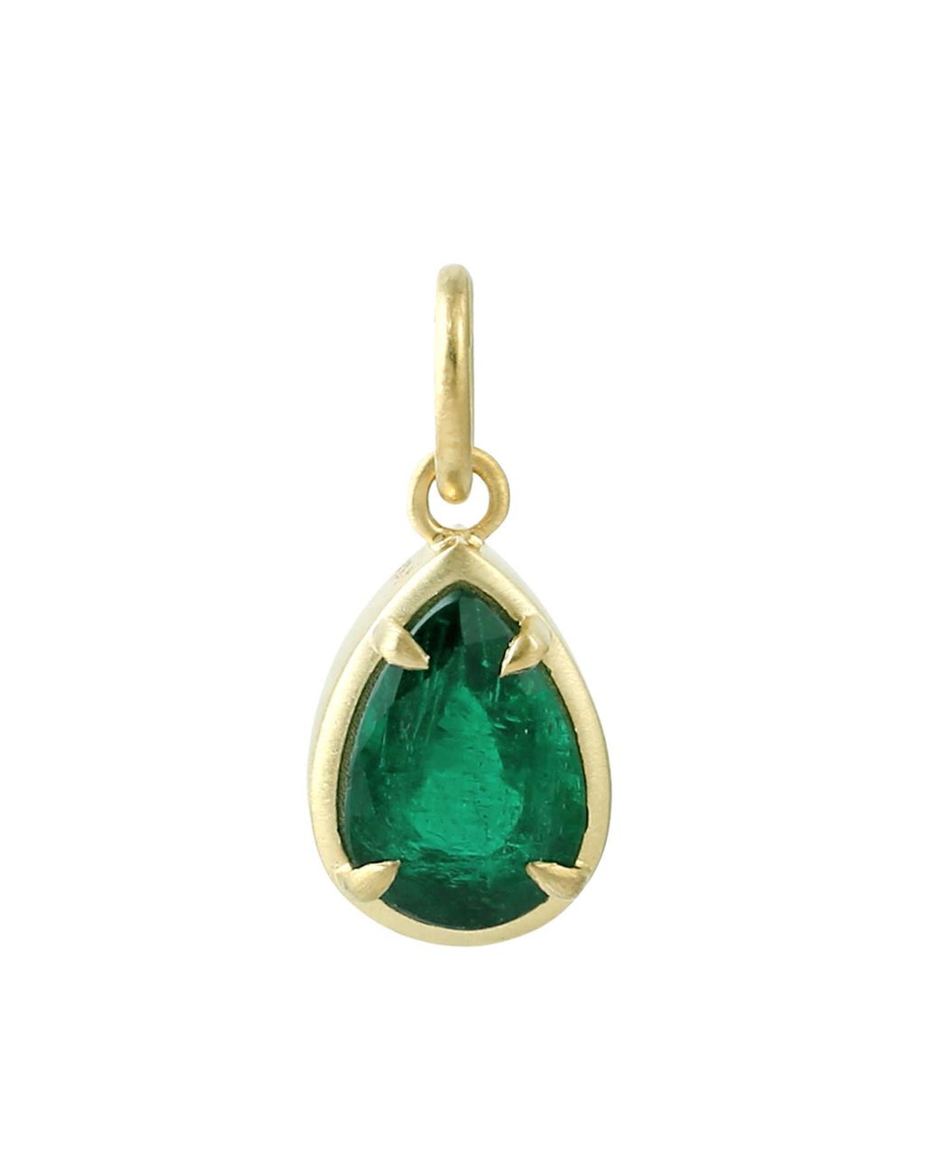 Artisan Green 14K Pear-Cut Emerald Solitaire Pendant