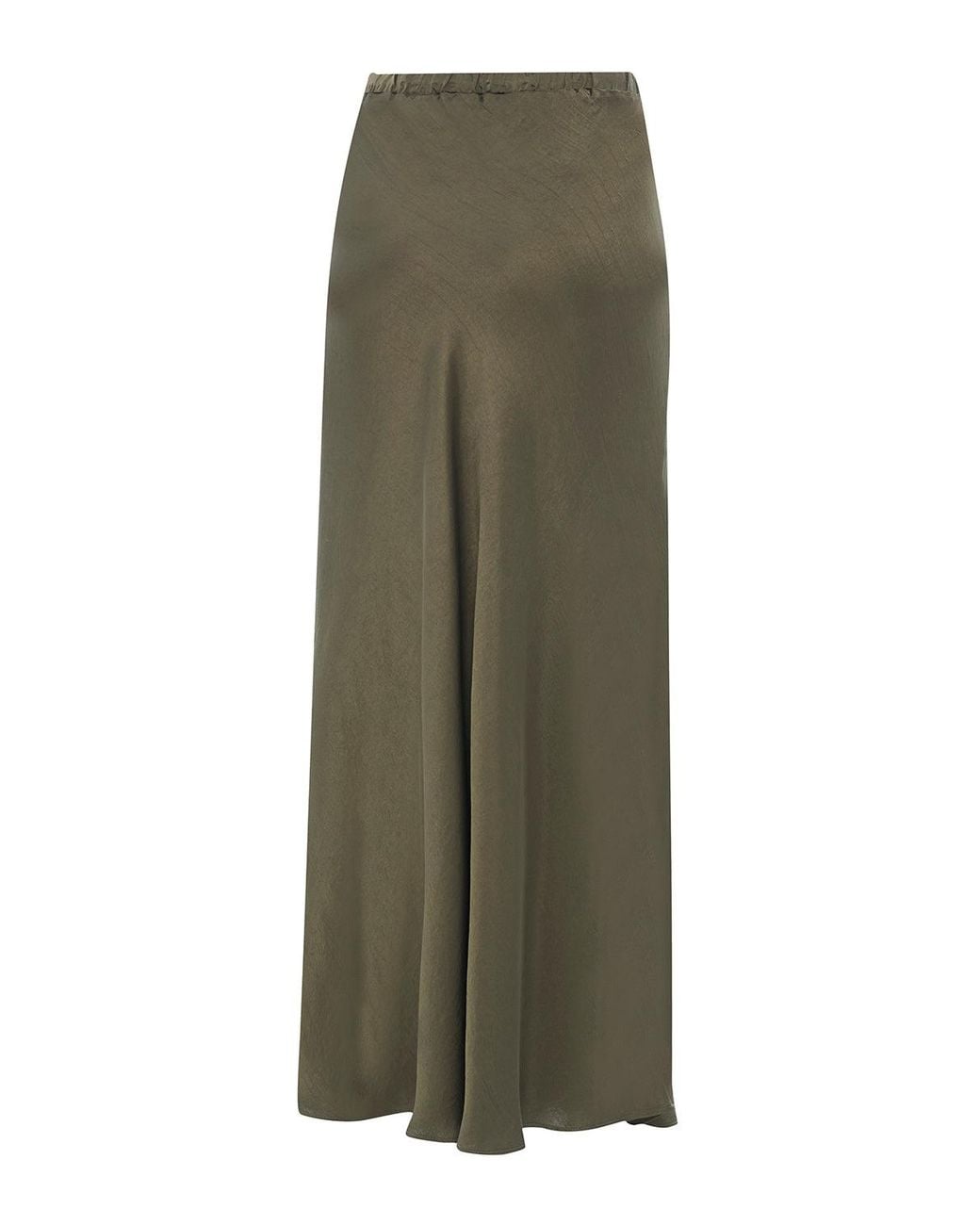 Exquise Green Regular Pocketed Midi Skirt