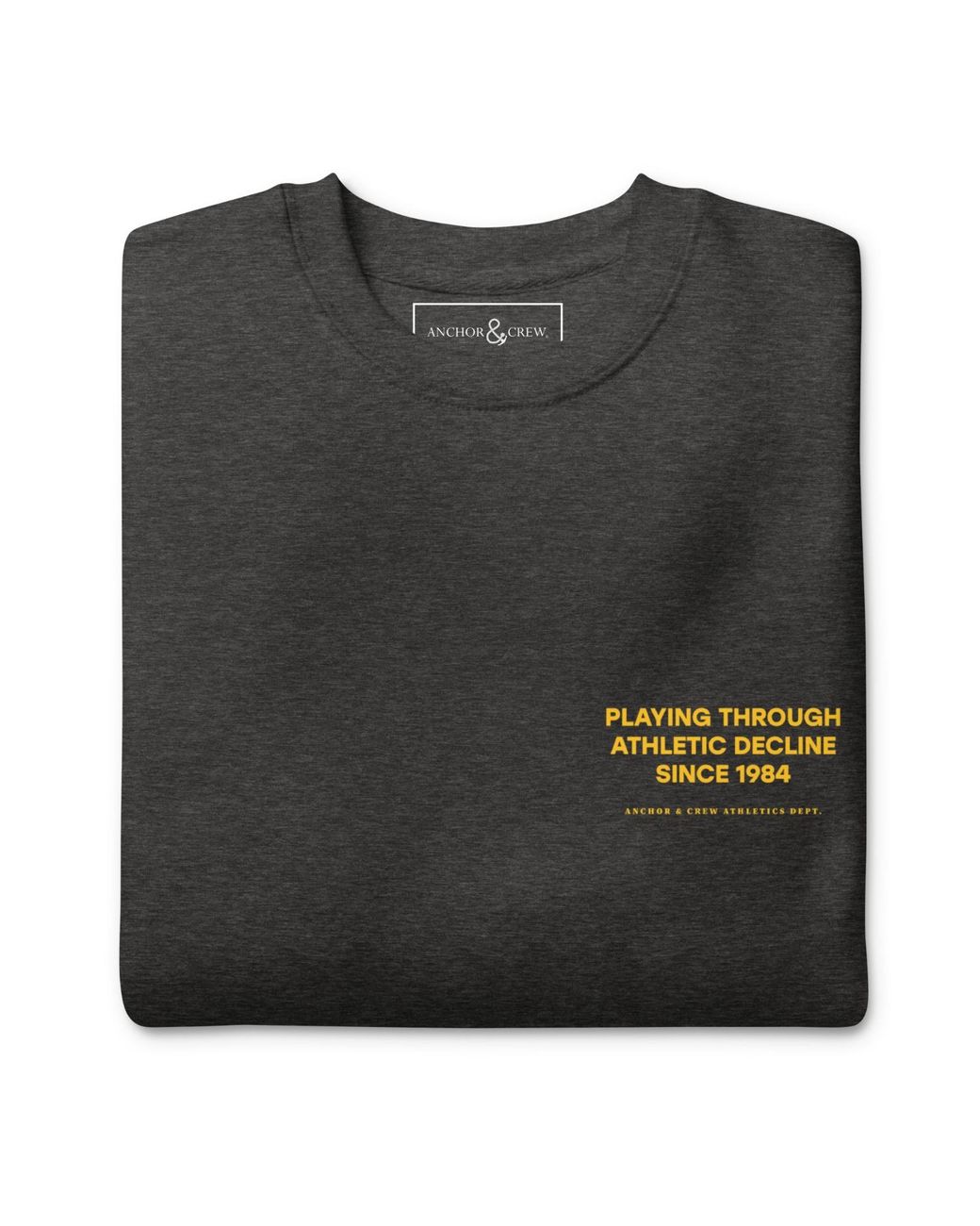 Anchor and Crew Gray Heather The Playmaker Basketball Club League Organic Cotton Sweatshirt for men