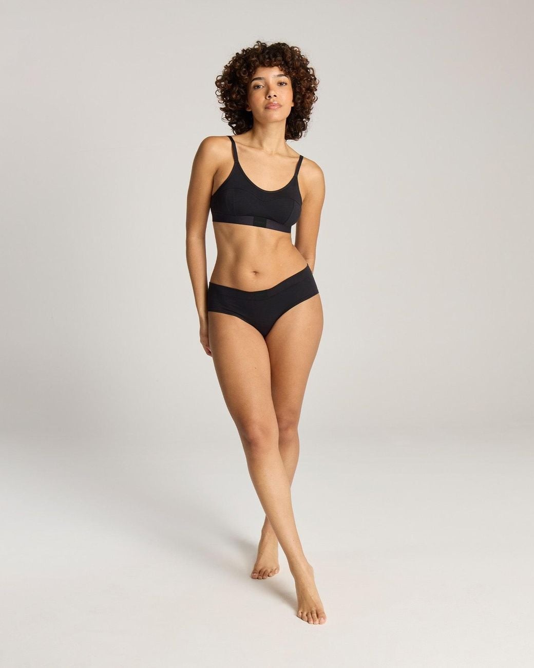 Nudea Black Cotton Modal Contour Scoop Bralette