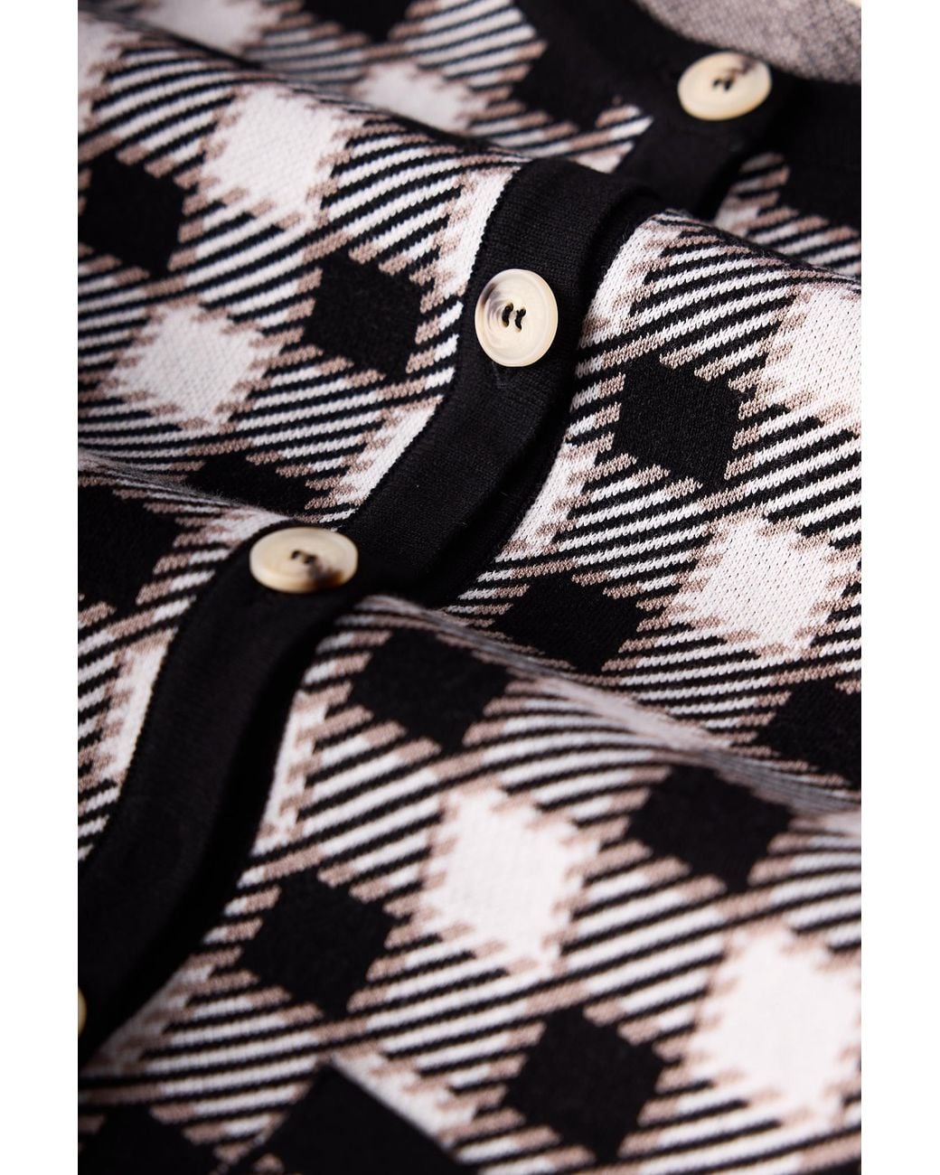 Peraluna Black Diana Plaid Knit Jacket