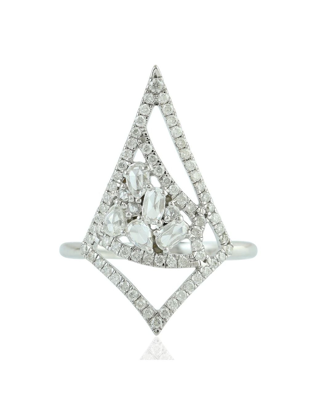 Artisan White 18K Geometric Diamond Statement Ring