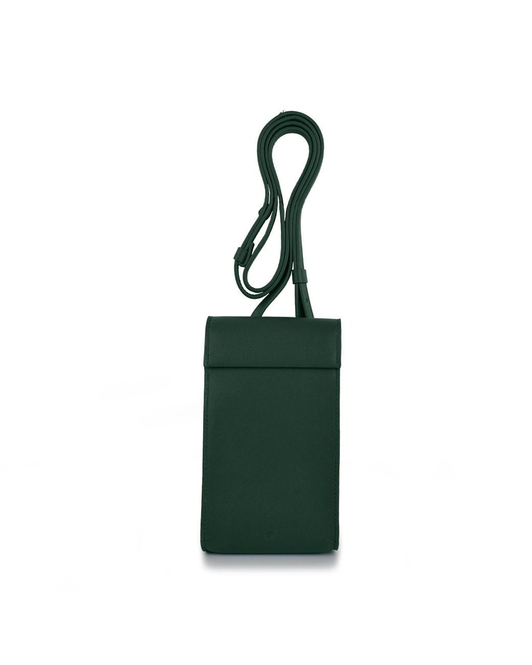 godi. Green Handmade Adjustable Leather Phone Bag With Pocket
