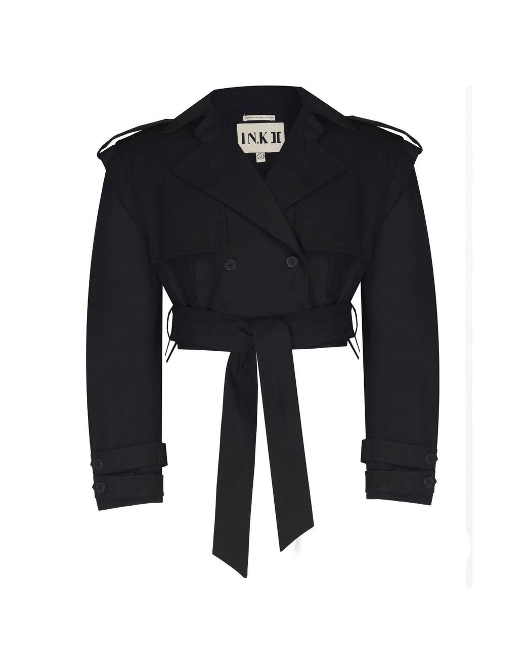 In.k Ii Black Convertible Relaxed Fit Trenchcoat for men