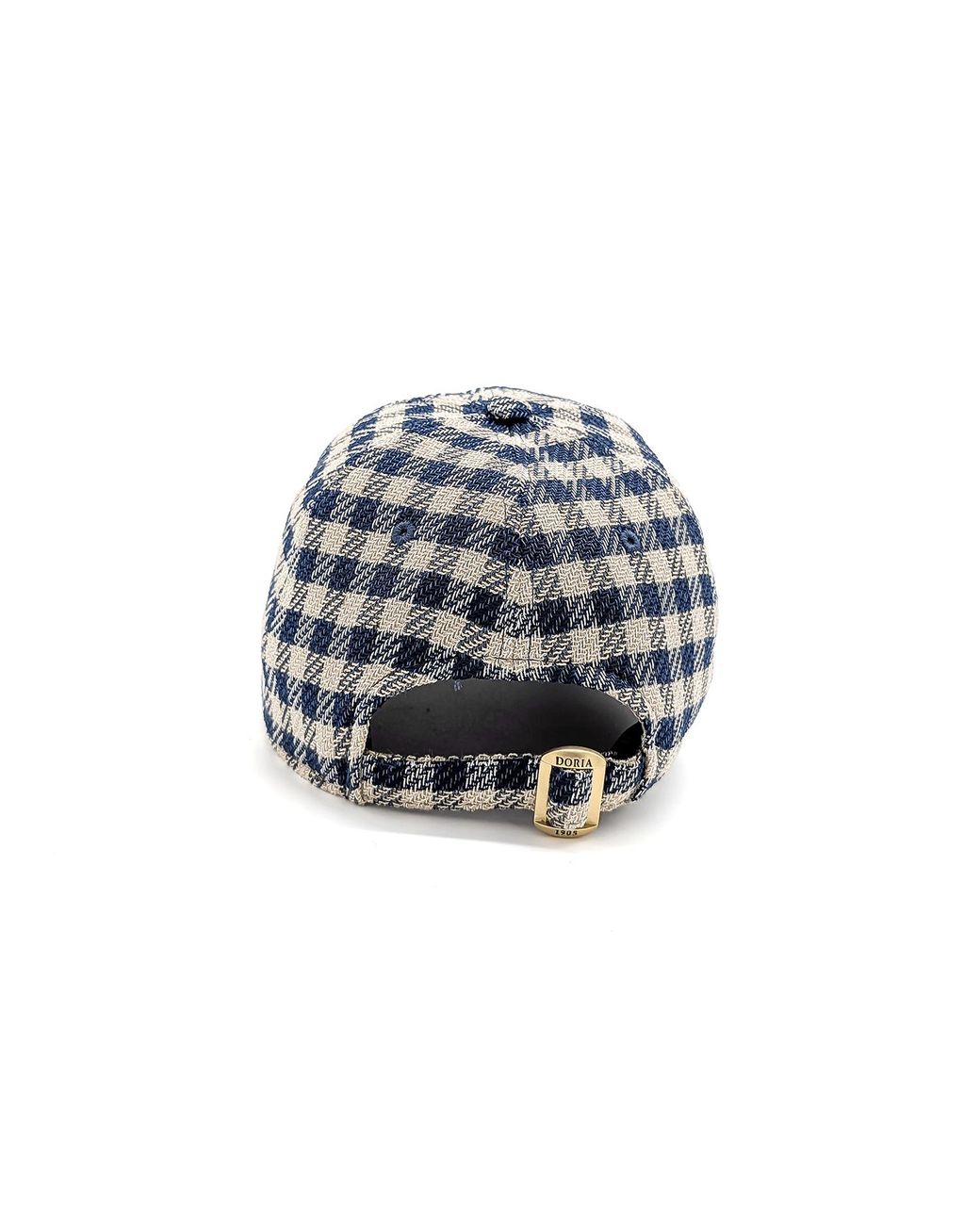 DORIA 1905 Black Tweed Check Fabric Baseball Cap for men