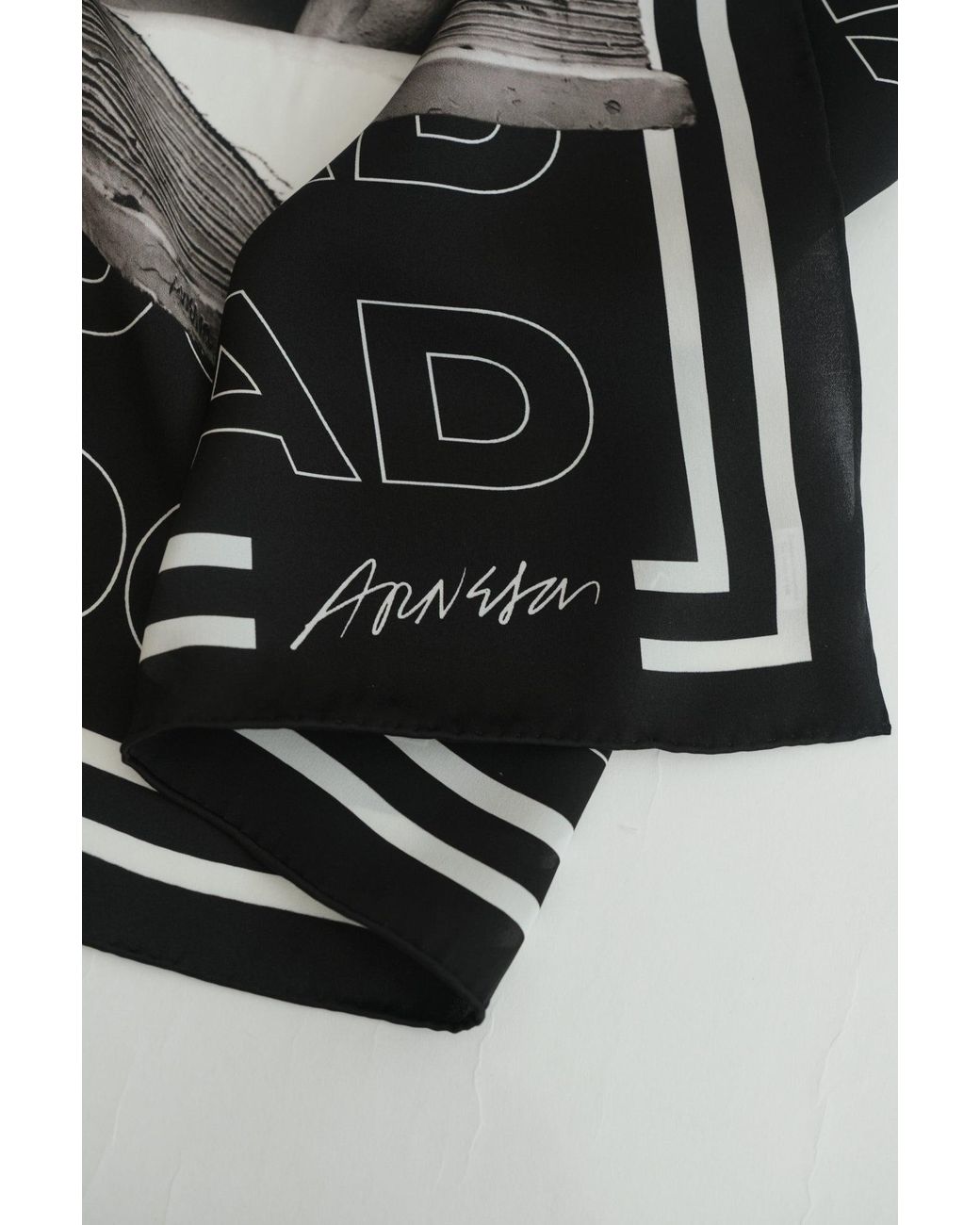 Lost Pattern Black Bookhead Silk Scarf