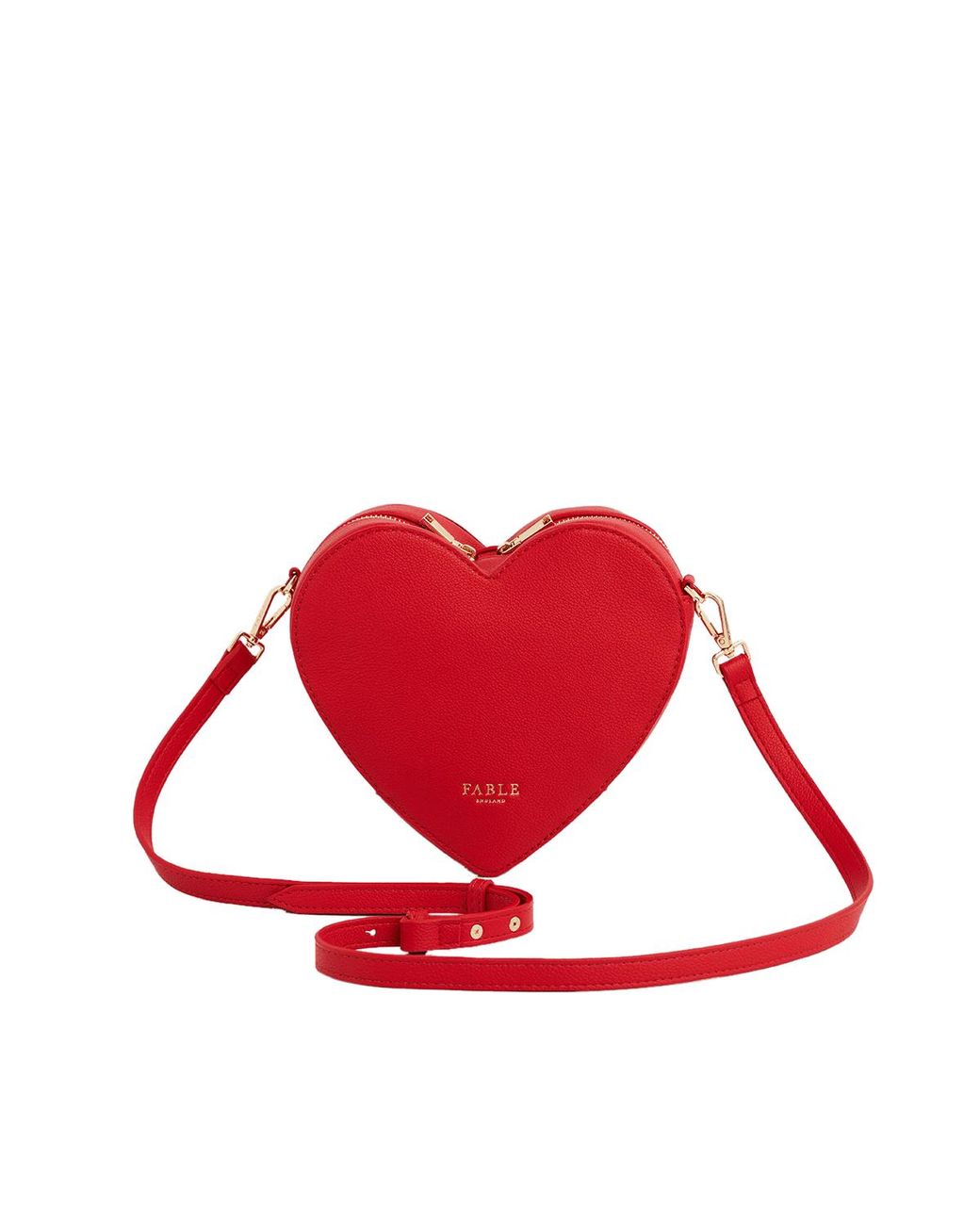 Fable England Red Penelope Heart Crossbody Bag