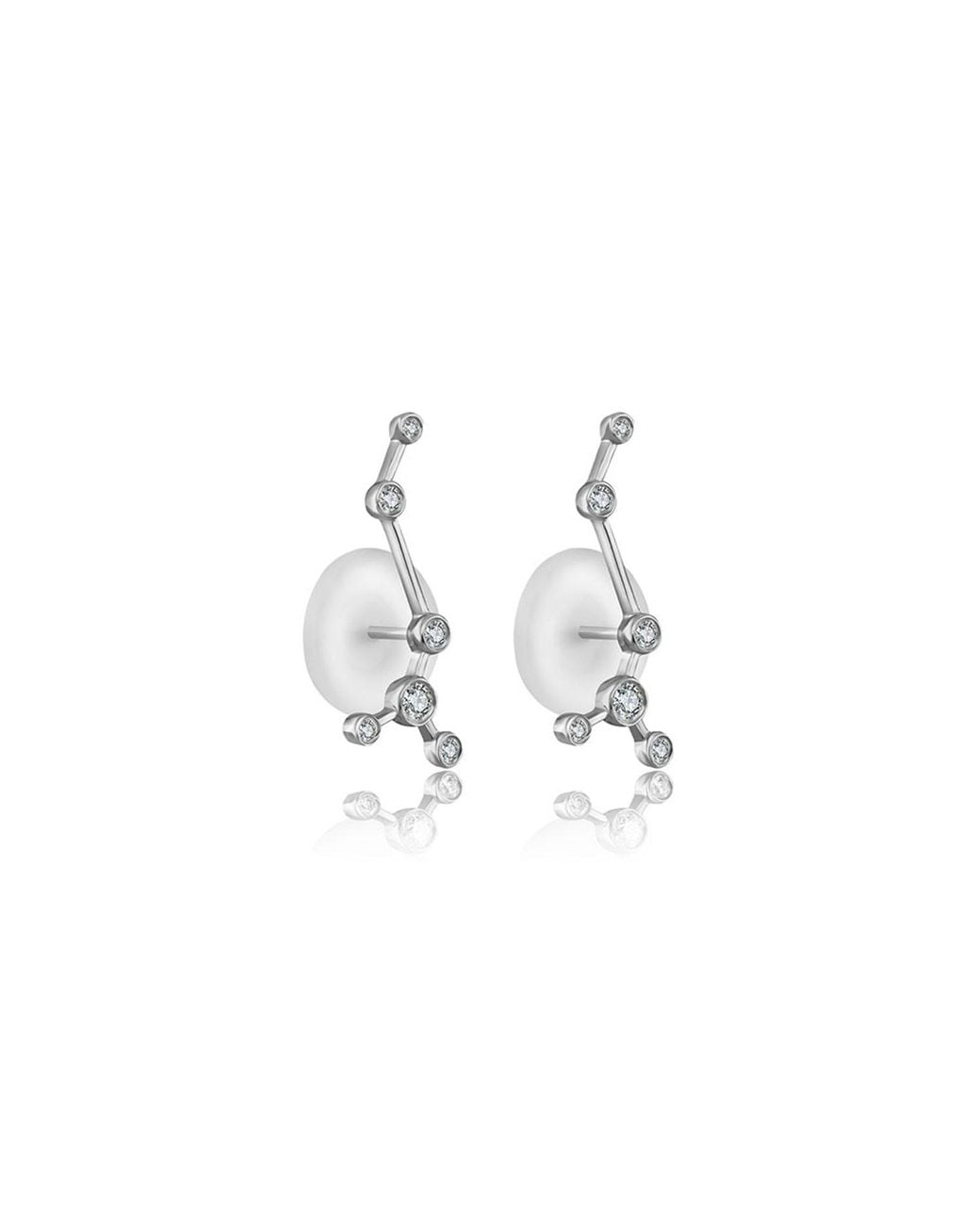 Genevieve Collection Metallic Scorpio Zodiac Constellation Earring 18K & Diamond