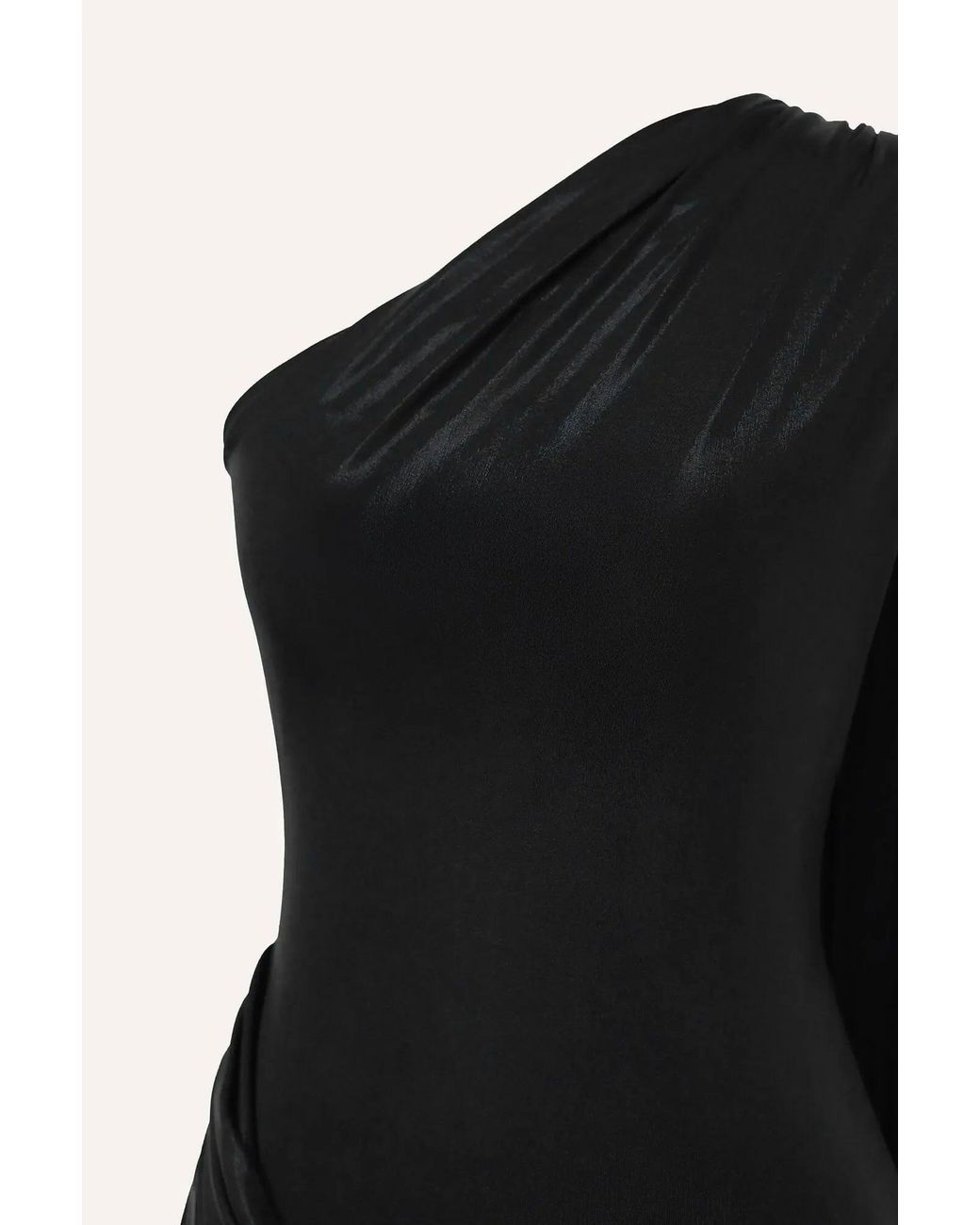 POST MERIDIEM Black Jersey Midi Dress With Train