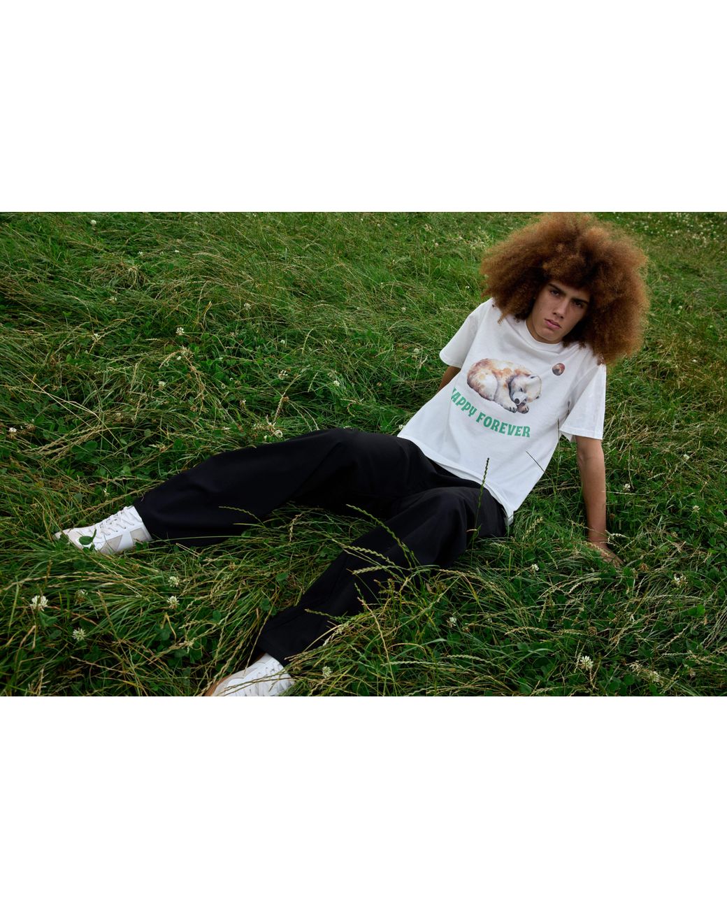 Sour Figs White Bear And Unknown Planet Print T-Shirt