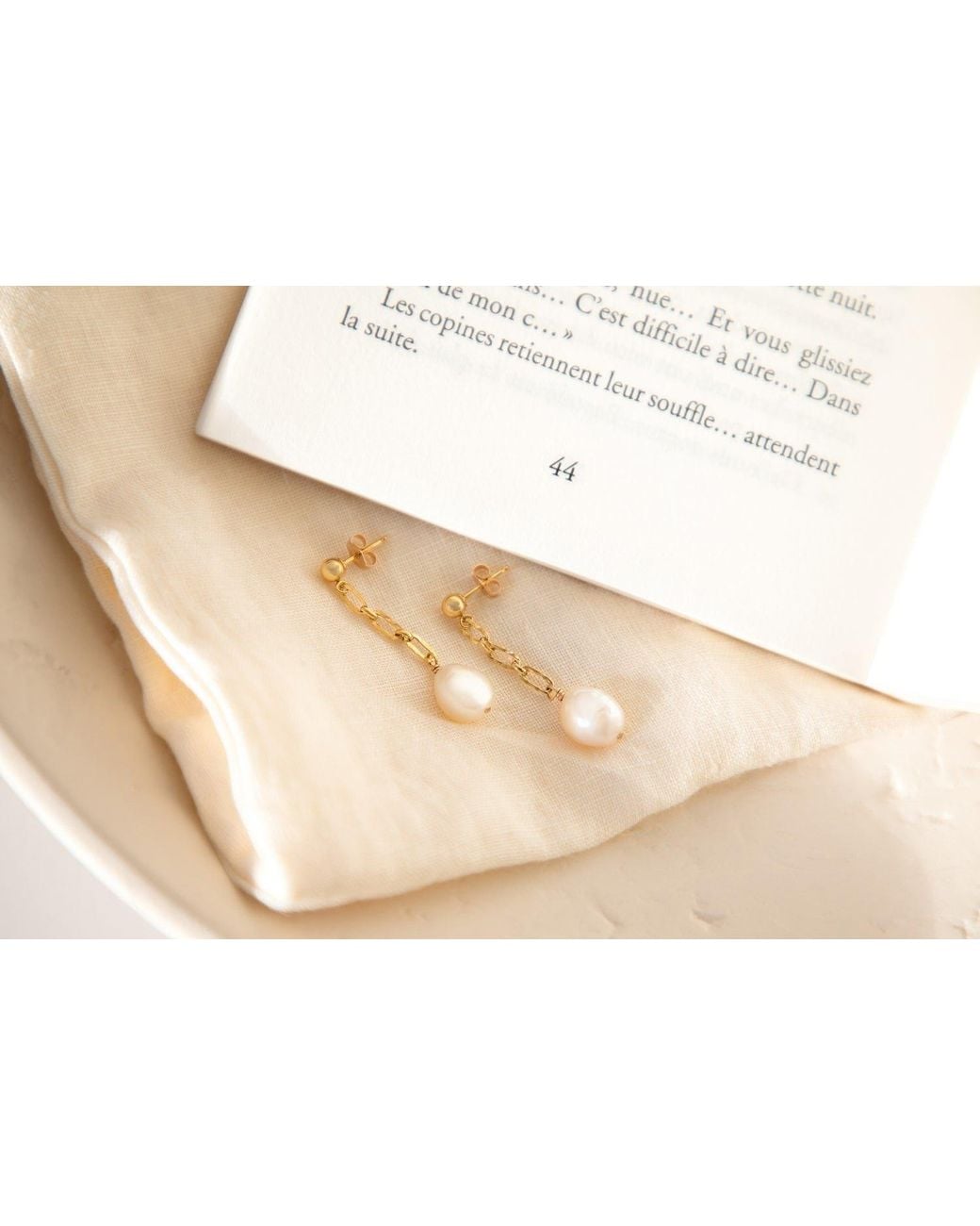 Katy Faye Metallic Lana Pearl Earrings