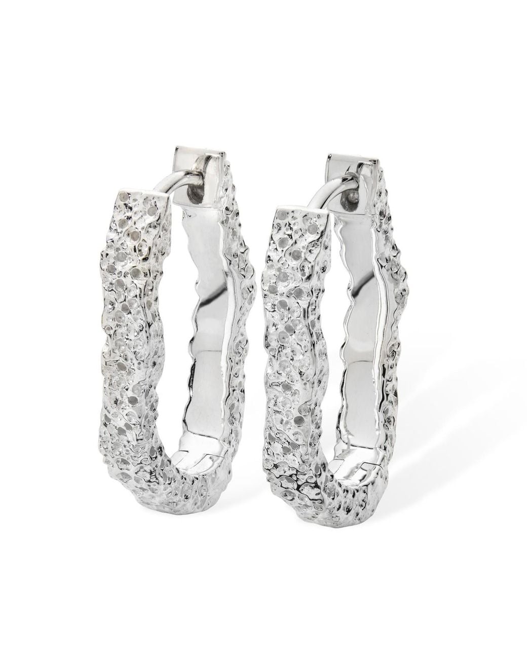 Lucy Quartermaine White Solid Sterling Small Hula Hoop Earrings