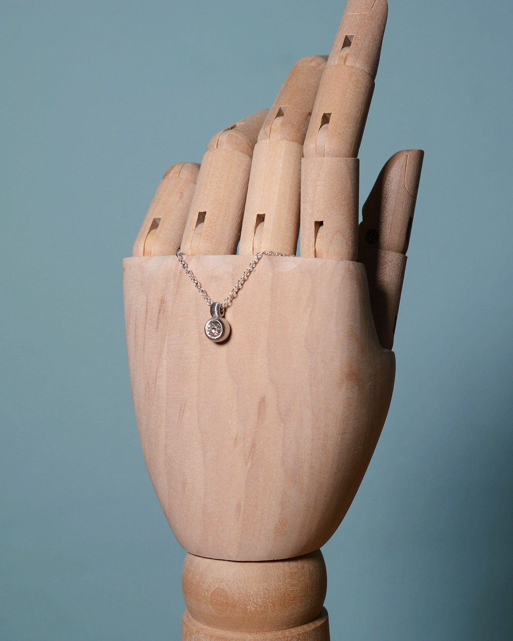 Adrian Ashley Metallic Pendant Featuring An Antique Old-Cut Diamond Reclaimed From Vintage Jewellery Made