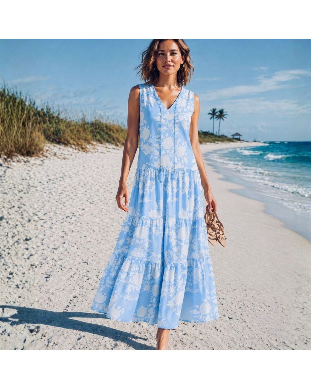 Pick Happy Relax Maxi Dress Tree Babyblue