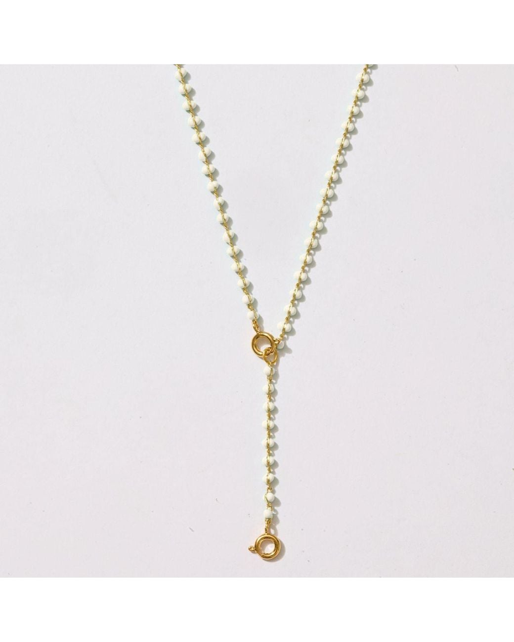Alexie of Athens Metallic Enamel Strand Drop Chain Charm Necklace