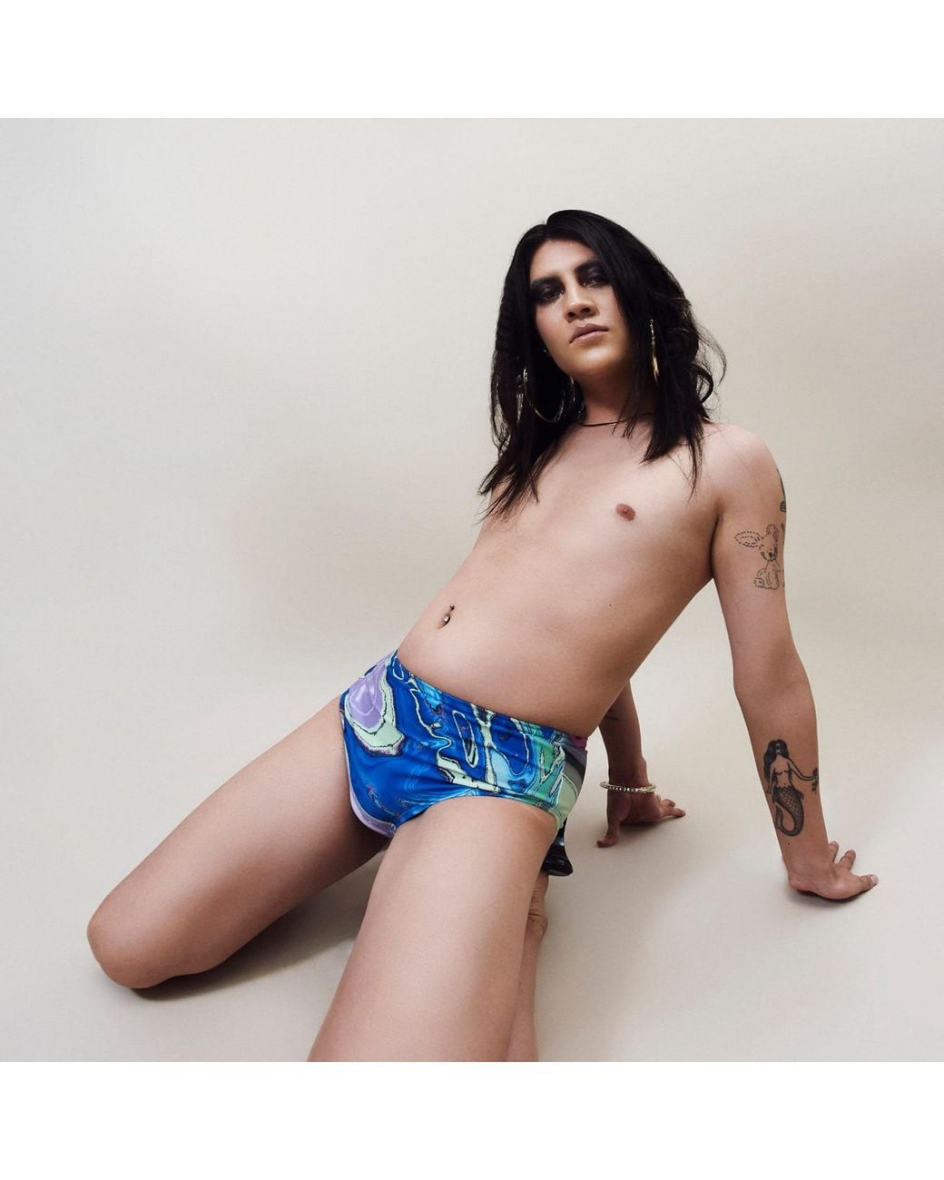 Paloma Lira Blue Neon Brief Trousers for men