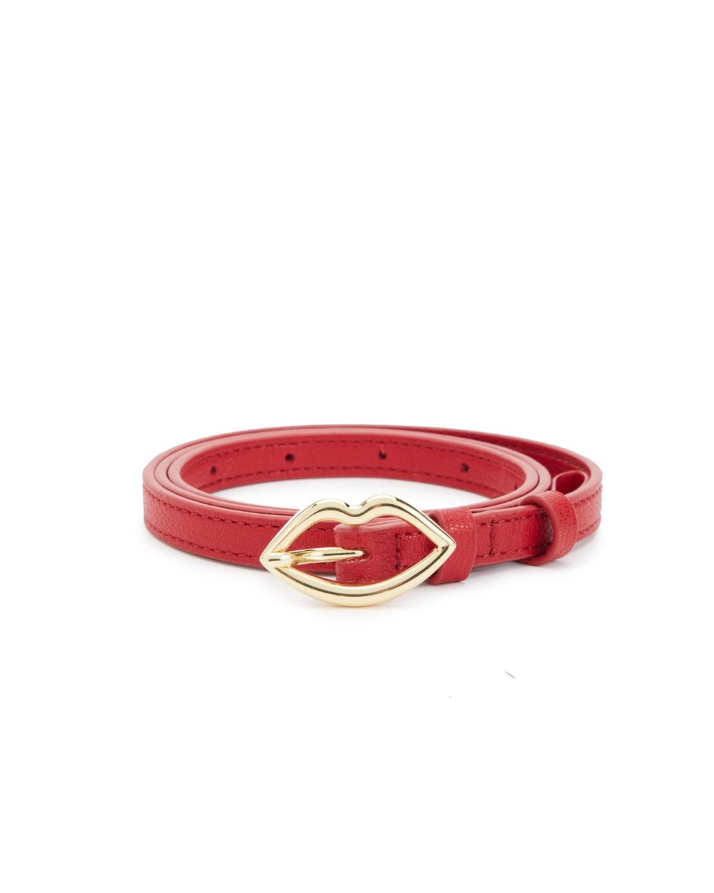 Lulu Guinness Red Lulu Lip Buckle Belt