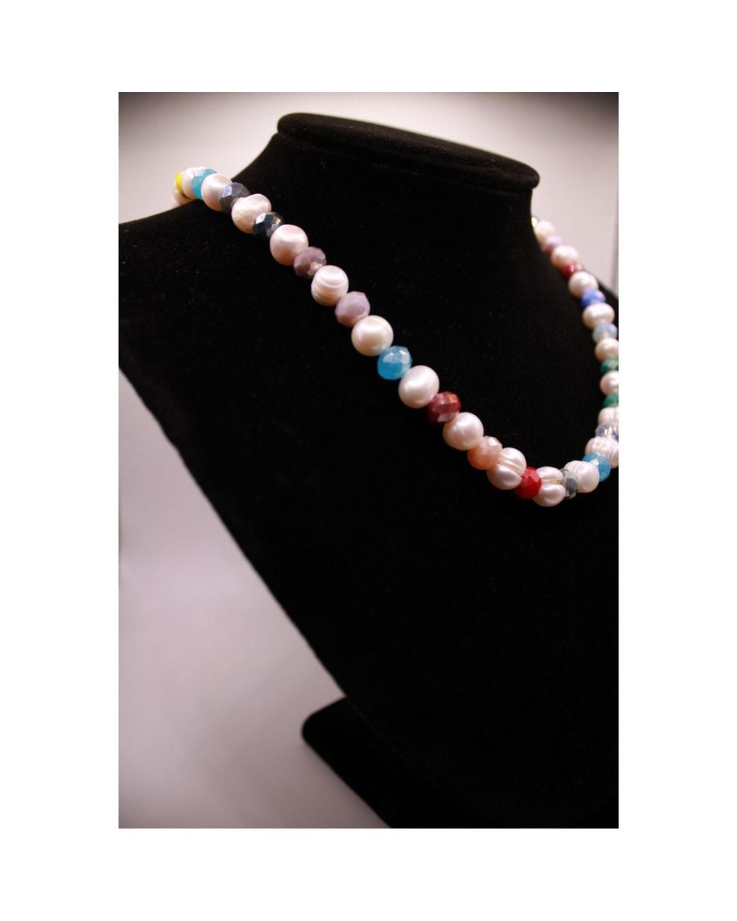 Urbane Jewelry Studio White Crystal Pearl Necklace