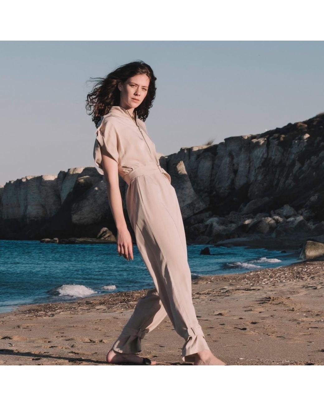 Mirimalist Natural Sand Jumpsuit Ecru