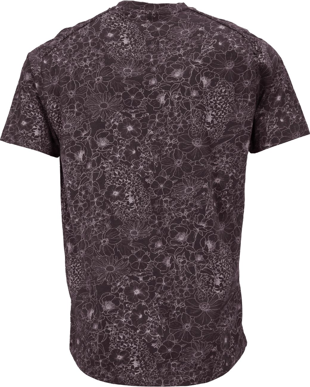 Lords of Harlech Purple Maze Outline Floral V-Neck Tee for men