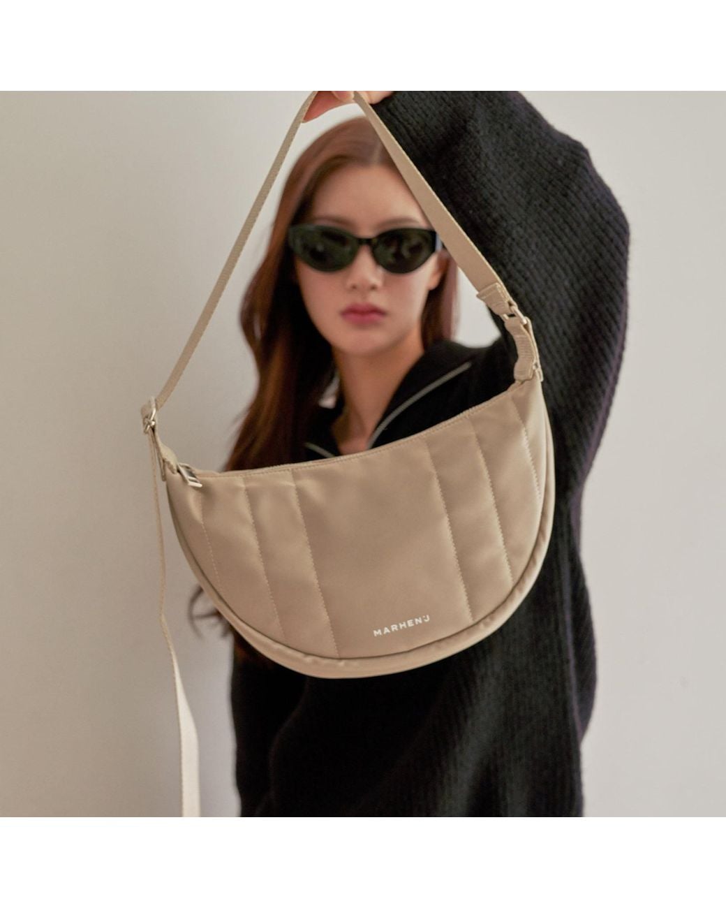 MARHEN.J Metallic Neutrals Recycled Nylon Hobo Bag