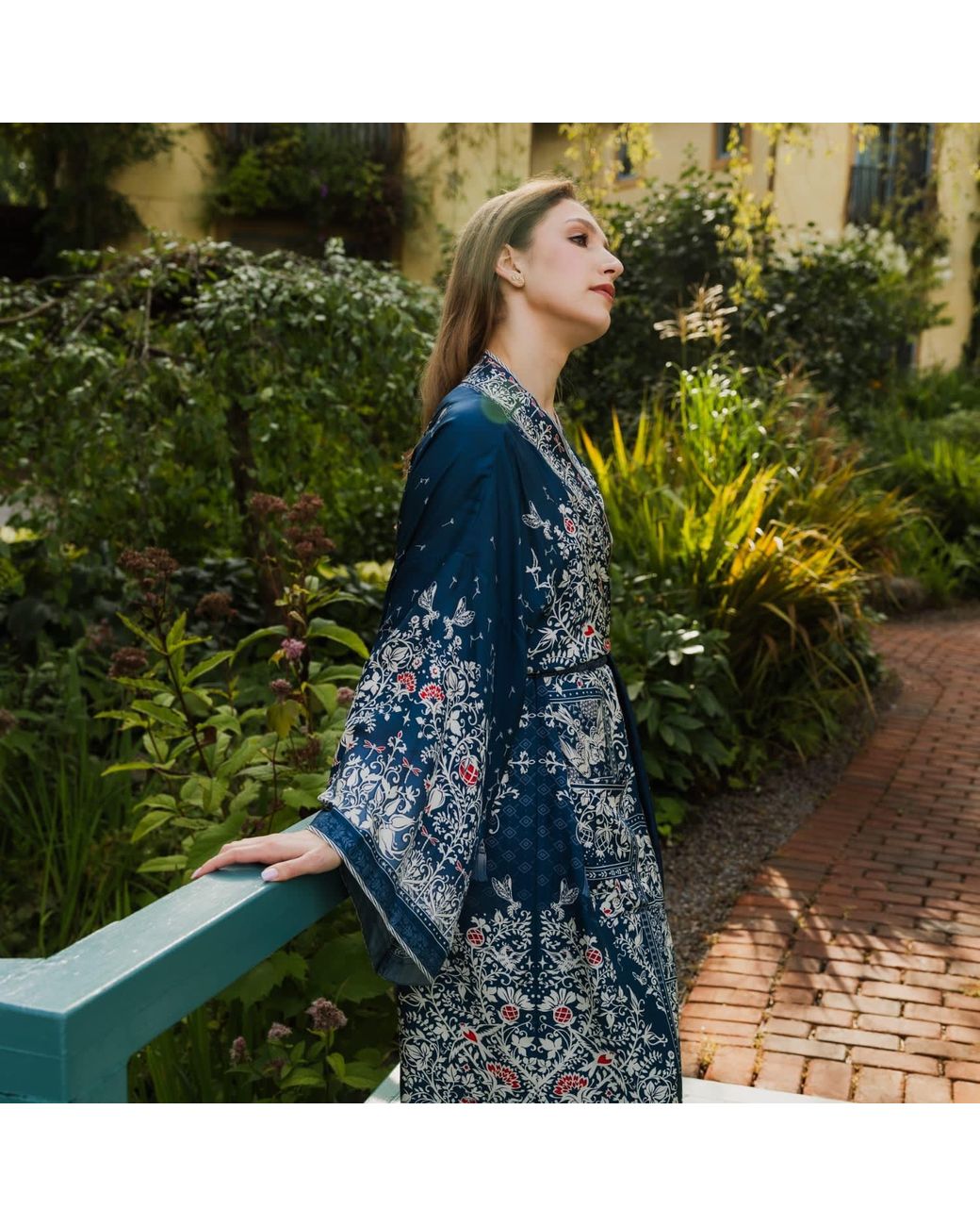 Silk&Soul Blue Tree Of Life Silk Robe