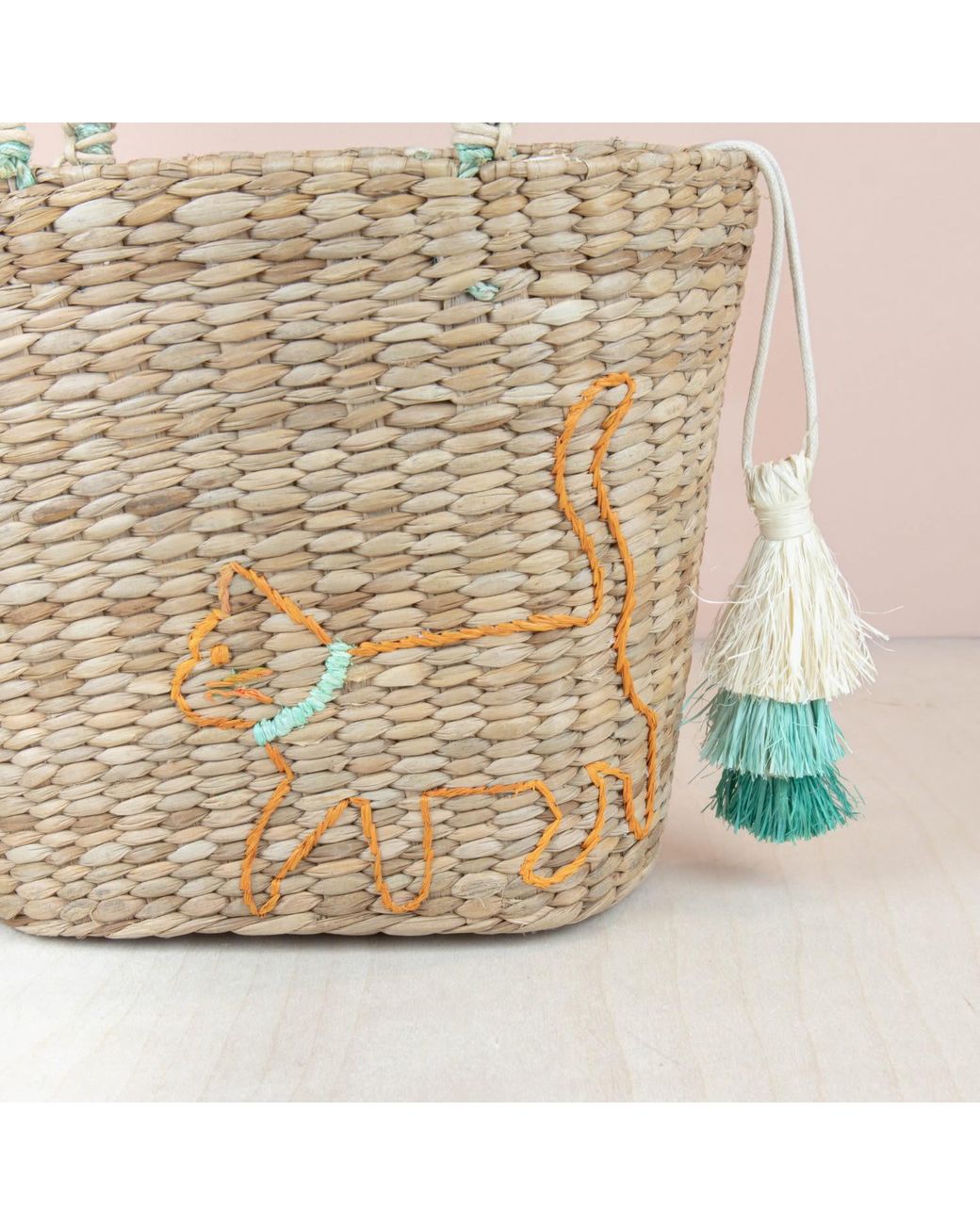 LIKHÂ Metallic Mini Tote Bag With Embroidered Cat