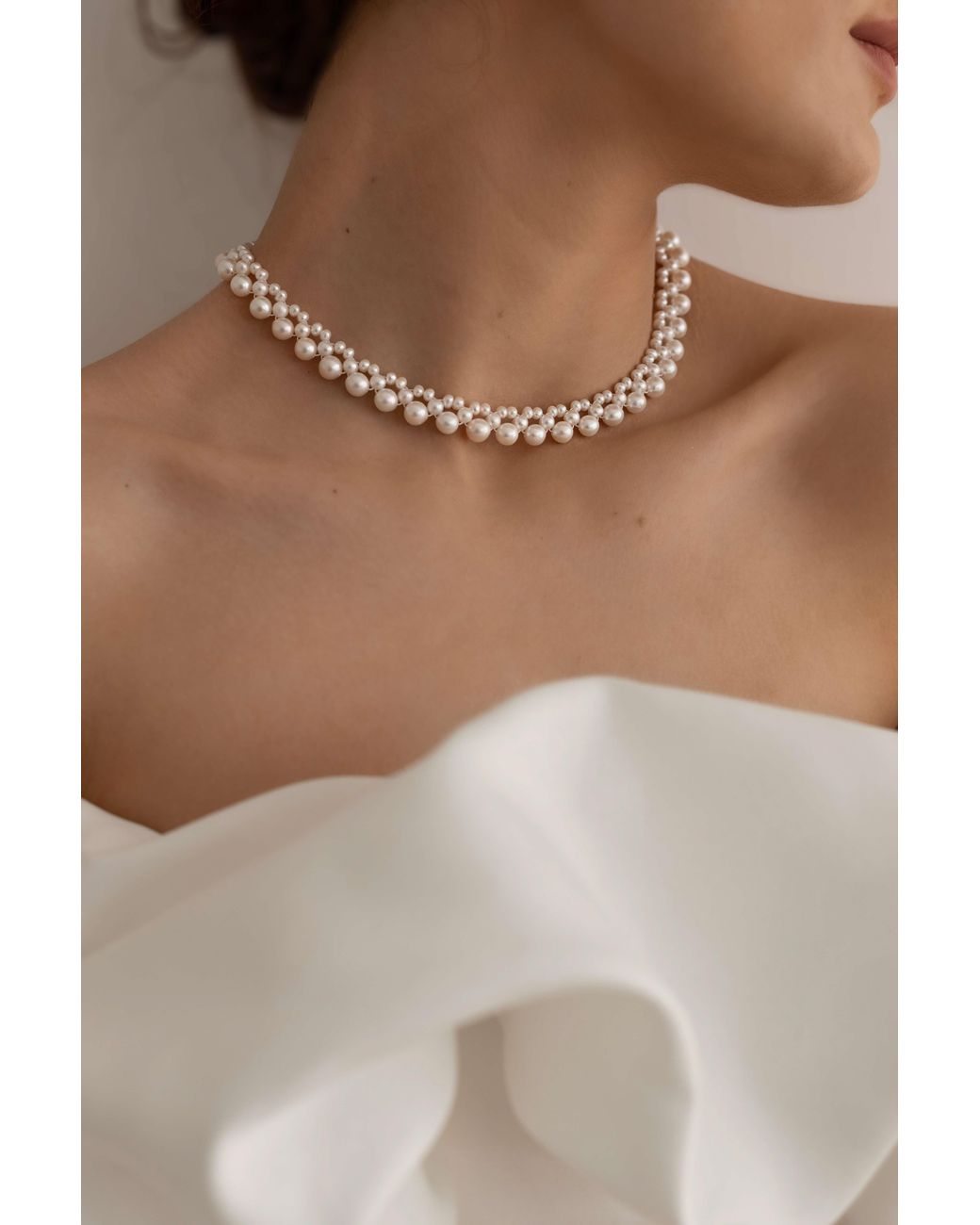Katy Faye Metallic Adèle Pearl Necklace