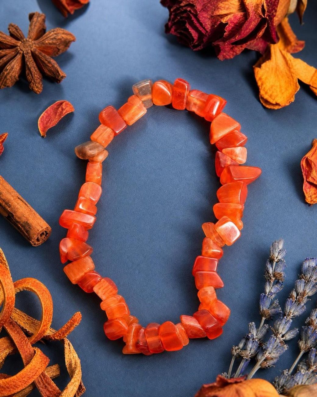 Saéa Red Carnelian Chunky Chip Stretch Bracelet